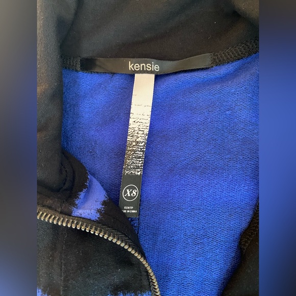 Kensie Blue Black Knit Women’s Dress Zip Drapery Pockets Comfy Size XS - Picture 8 of 11